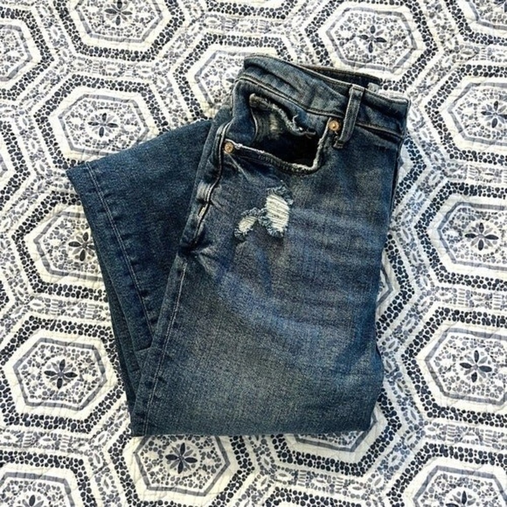 We the Free Distressed Raw Hem Straight Leg Jeans